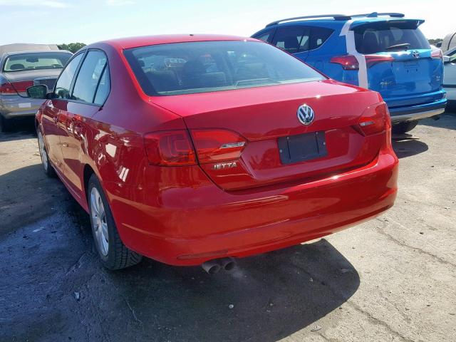 3VW2K7AJ8CM349716 - 2012 VOLKSWAGEN JETTA BASE RED photo 3