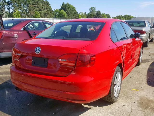 3VW2K7AJ8CM349716 - 2012 VOLKSWAGEN JETTA BASE RED photo 4