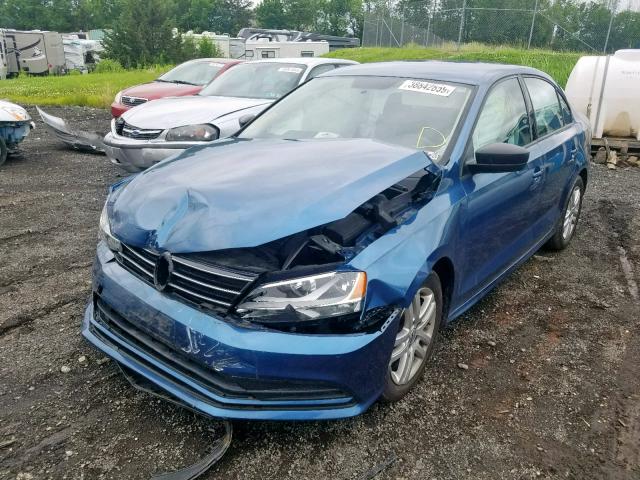 3VW2K7AJ3FM209805 - 2015 VOLKSWAGEN JETTA BASE Mavi foto 2