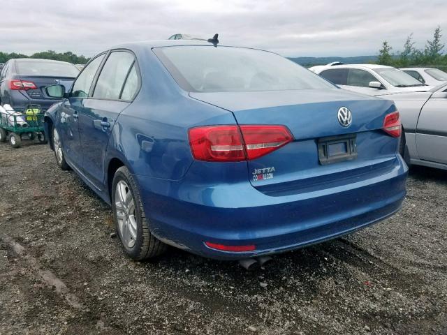 3VW2K7AJ3FM209805 - 2015 VOLKSWAGEN JETTA BASE Mavi foto 3