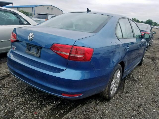 3VW2K7AJ3FM209805 - 2015 VOLKSWAGEN JETTA BASE Mavi foto 4