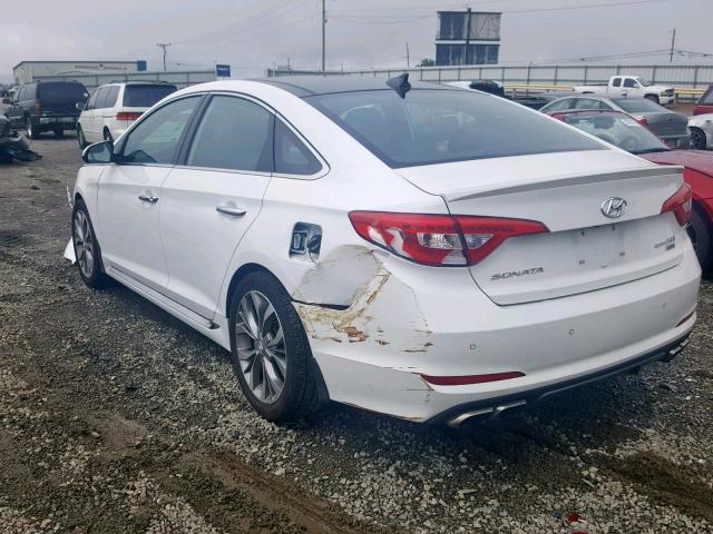 5NPE34AB5FH195917 - 2015 HYUNDAI SONATA SPO WHITE photo 3