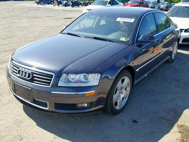 WAUML44E04N006988 - 2004 AUDI A8 L QUATT BLUE photo 2