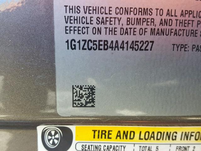 1G1ZC5EB4A4145227 - 2010 CHEVROLET MALIBU 1LT 灰色 照片 10