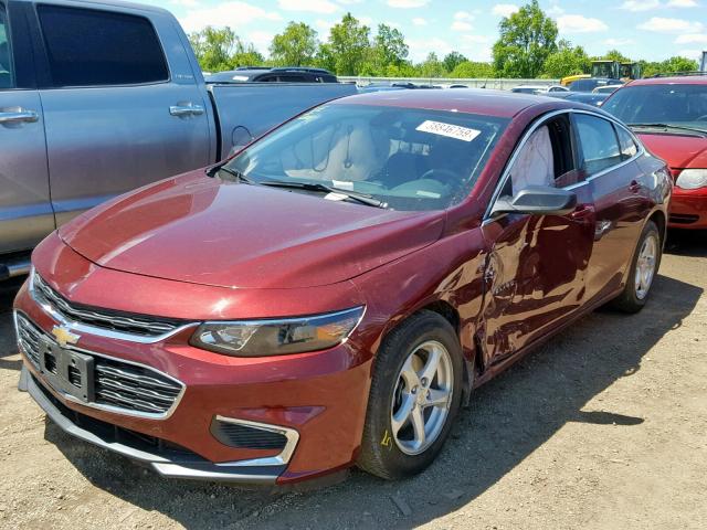 1G1ZB5ST1GF236002 - 2016 CHEVROLET MALIBU LS BURGUNDY photo 2