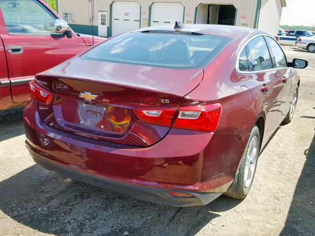 1G1ZB5ST1GF236002 - 2016 CHEVROLET MALIBU LS BURGUNDY photo 4