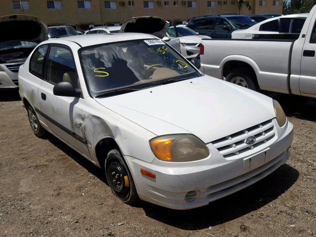 KMHCF35C93U237420 - 2003 HYUNDAI ACCENT L WHITE photo 1