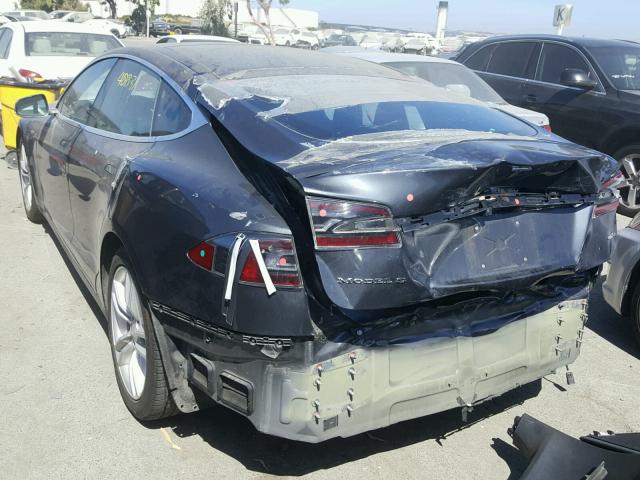 5YJSA1E24FF110176 - 2015 TESLA MODEL S GRAY photo 3