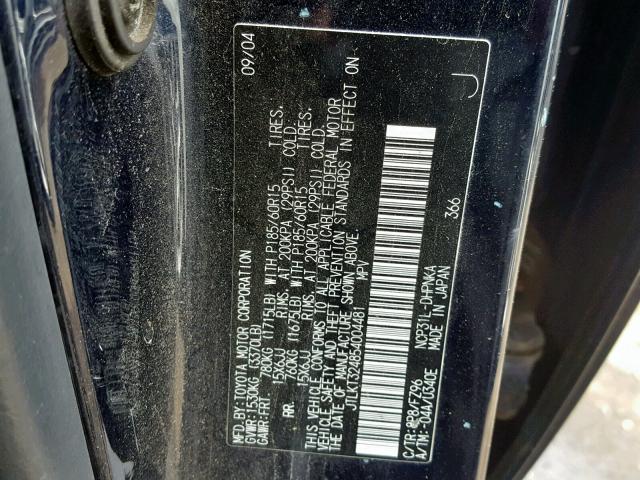 JTLKT324854004481 - 2005 TOYOTA SCION XB 蓝色 照片 10