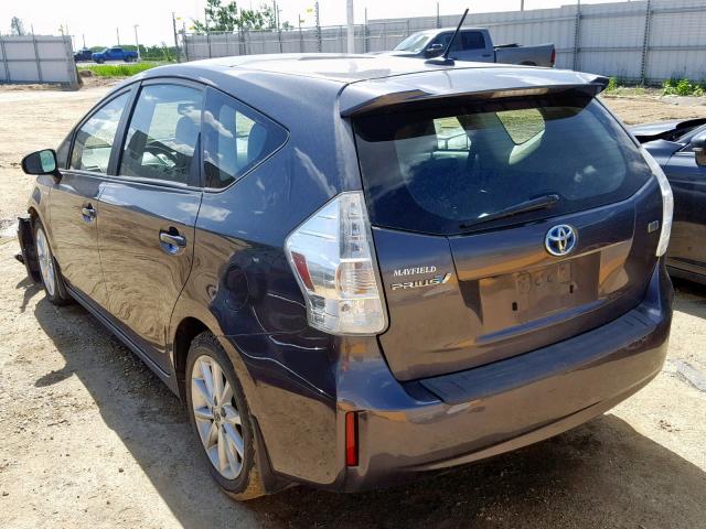 JTDZN3EU5C3078721 - 2012 TOYOTA PRIUS V GRAY photo 3