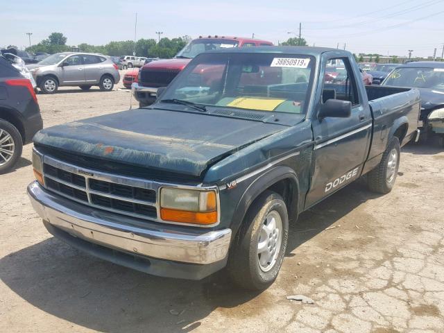 1B7FL26X7RW102455 - 1994 DODGE DAKOTA GREEN photo 2