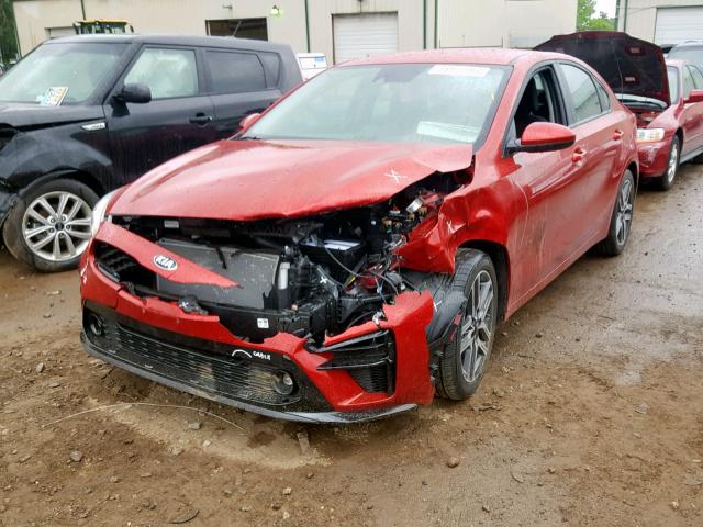 3KPF34AD0KE034265 - 2019 KIA FORTE GT L RED photo 2