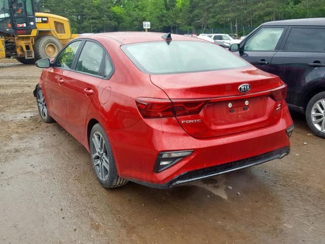 3KPF34AD0KE034265 - 2019 KIA FORTE GT L RED photo 3