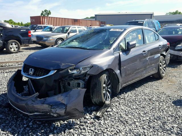 19XFB2F92FE097403 - 2015 HONDA CIVIC EXL GRAY photo 2