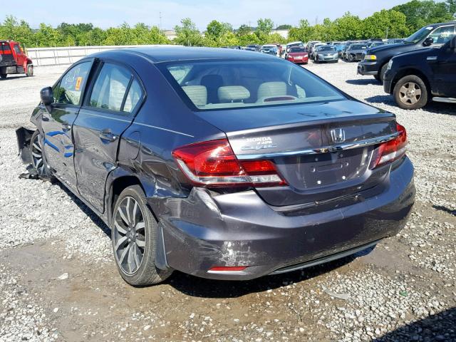 19XFB2F92FE097403 - 2015 HONDA CIVIC EXL GRAY photo 3