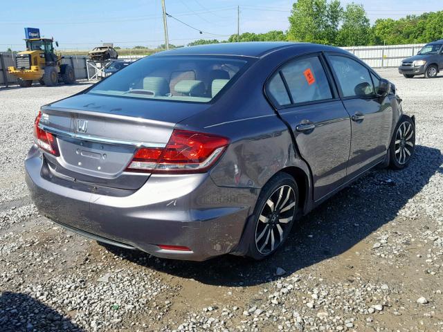 19XFB2F92FE097403 - 2015 HONDA CIVIC EXL GRAY photo 4