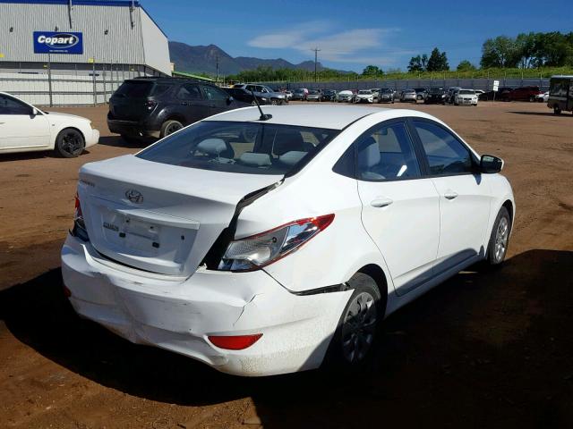 KMHCT4AE4GU121022 - 2016 HYUNDAI ACCENT SE WHITE photo 4