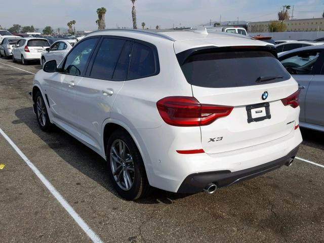 5UXTR9C56KLD96615 - 2019 BMW X3 XDRIVE3 WHITE photo 3