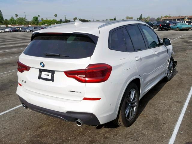 5UXTR9C56KLD96615 - 2019 BMW X3 XDRIVE3 WHITE photo 4