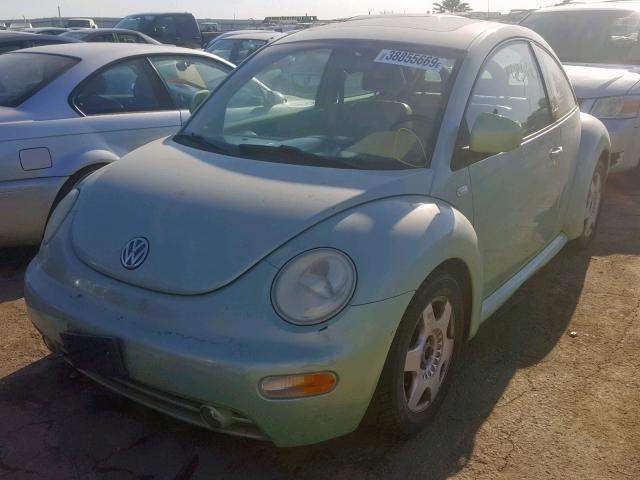 3VWCC21C1YM446396 - 2000 VOLKSWAGEN NEW BEETLE მწვანე ფოტო 2
