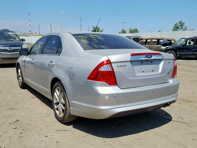 3FAHP0JA6AR257936 - 2010 FORD FUSION SEL SILVER photo 3