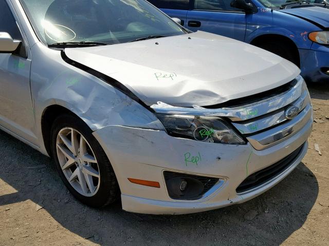 3FAHP0JA6AR257936 - 2010 FORD FUSION SEL SILVER photo 9