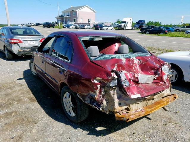 2HGES16345H013832 - 2005 HONDA CIVIC DX V RED photo 3