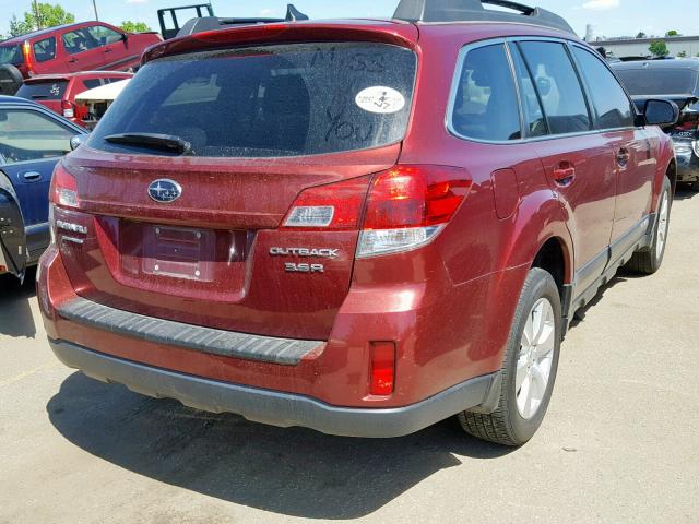 4S4BRDKC4B2321295 - 2011 SUBARU OUTBACK 3. RED photo 4