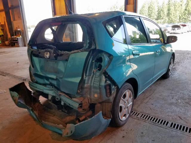 JHMGE8H32DC003207 - 2013 HONDA FIT TEAL photo 4