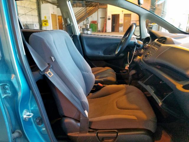 JHMGE8H32DC003207 - 2013 HONDA FIT TEAL photo 5