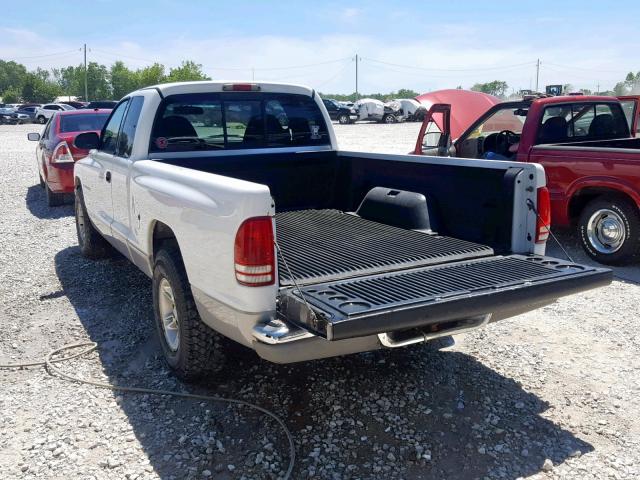 1B7GL22X9XS113844 - 1999 DODGE DAKOTA WHITE photo 3