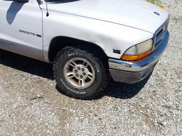 1B7GL22X9XS113844 - 1999 DODGE DAKOTA WHITE photo 9