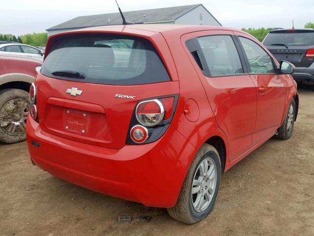 1G1JA6SH3C4226207 - 2012 CHEVROLET SONIC LS RED photo 4