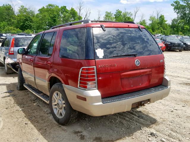 4M2ZU86W24UJ16976 - 2004 MERCURY MOUNTAINEE RED photo 3