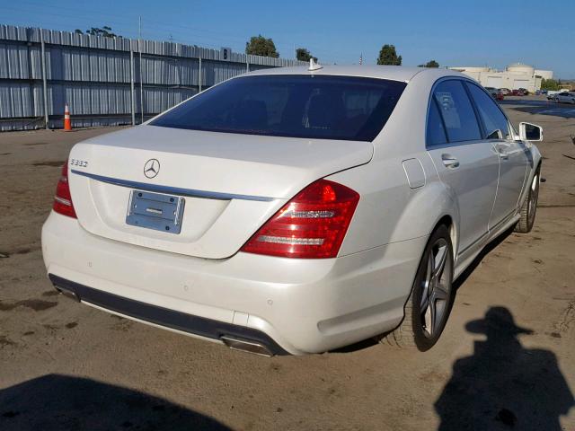 WDDNG7BB9BA378281 - 2011 MERCEDES-BENZ S 550 WHITE photo 4