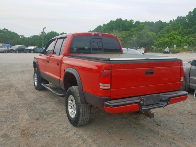 1D7HG38X93S181924 - 2003 DODGE DAKOTA QUA RED photo 3