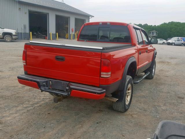 1D7HG38X93S181924 - 2003 DODGE DAKOTA QUA RED photo 4