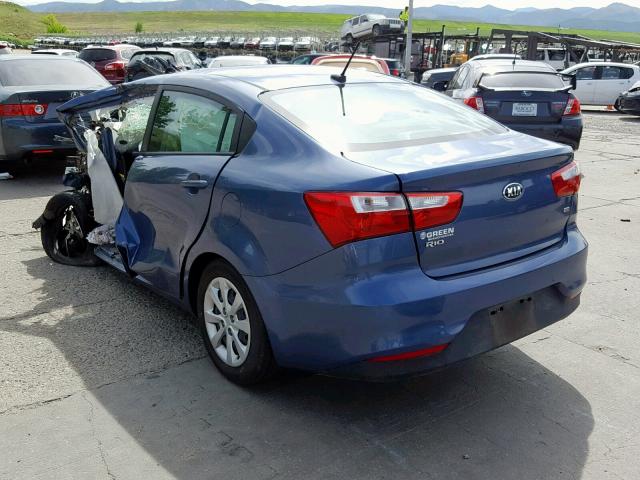 KNADM4A38G6694771 - 2016 KIA RIO LX BLUE photo 3