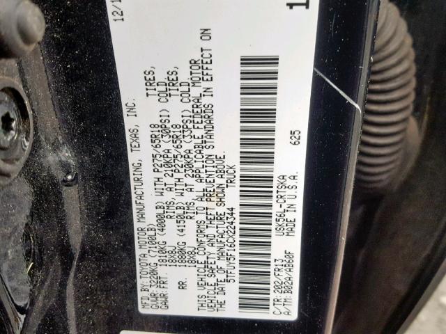 5TFUY5F16CX224344 - 2012 TOYOTA TUNDRA DOU BLACK photo 10