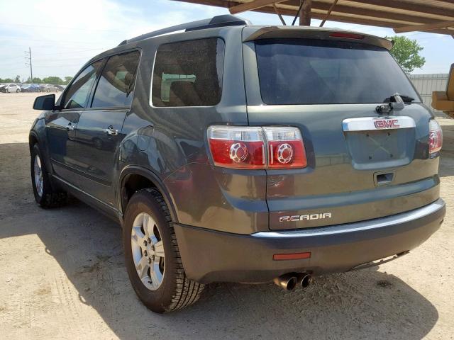 1GKLRKED8AJ262407 - 2010 GMC ACADIA SL GREEN photo 3