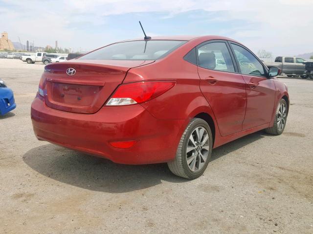 KMHCT4AE9HU376167 - 2017 HYUNDAI ACCENT SE RED photo 4