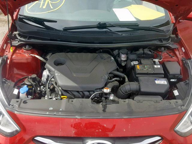 KMHCT4AE9HU376167 - 2017 HYUNDAI ACCENT SE RED photo 7