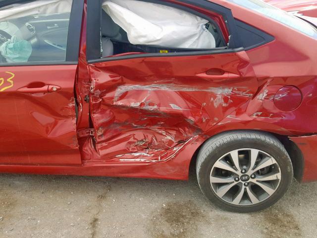 KMHCT4AE9HU376167 - 2017 HYUNDAI ACCENT SE RED photo 9