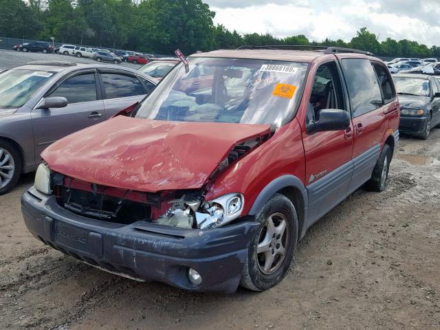 1GMDX03EXXD129947 - 1999 PONTIAC MONTANA / RED photo 2