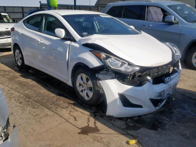 5NPDH4AE8GH763442 - 2016 HYUNDAI ELANTRA SE WHITE photo 1