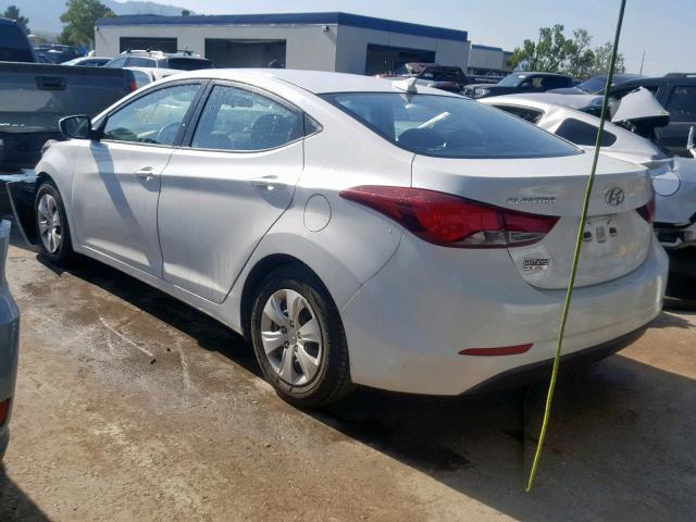 5NPDH4AE8GH763442 - 2016 HYUNDAI ELANTRA SE WHITE photo 3