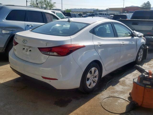 5NPDH4AE8GH763442 - 2016 HYUNDAI ELANTRA SE WHITE photo 4