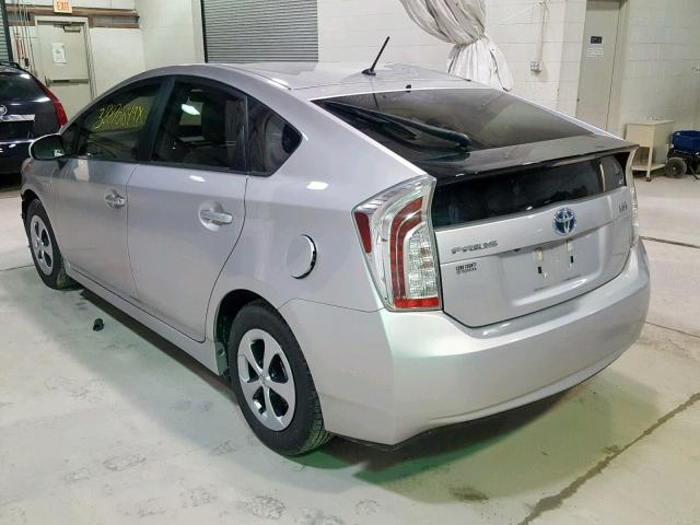 JTDKN3DU3C5407634 - 2012 TOYOTA PRIUS SILVER photo 3