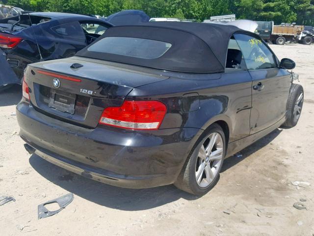 WBAUN13578VH80030 - 2008 BMW 128 I BLACK photo 4