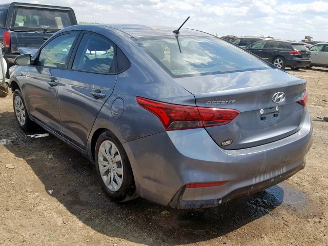 3KPC24A34KE060137 - 2019 HYUNDAI ACCENT SE GRAY photo 3